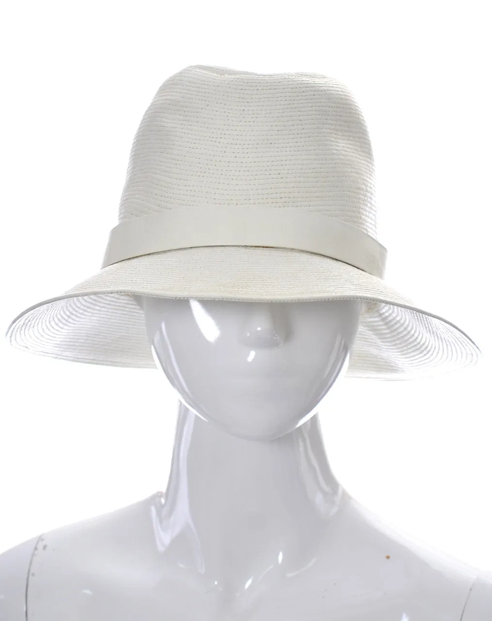 1960s Vintage Hat from Lord and Taylor Made in France White Leather