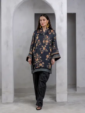 1pc Unstitched Printed Dobby Silk Lawn Kurti