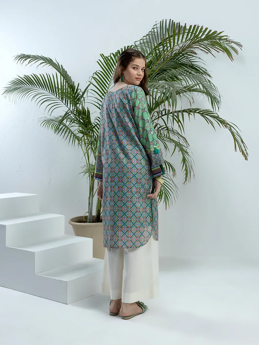 1pc Unstitched - Printed Lawn Shirt