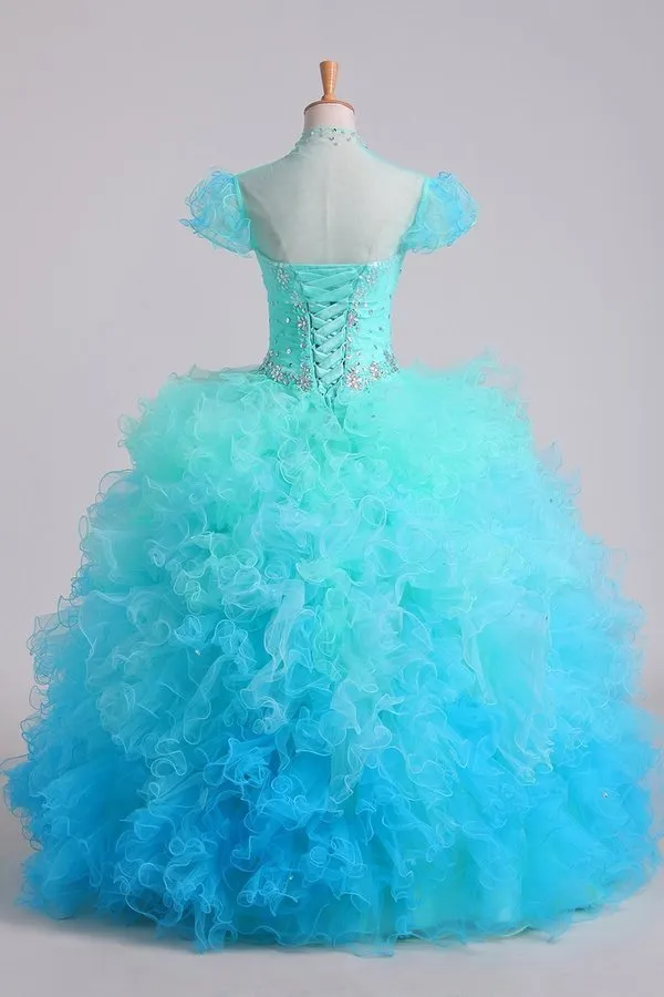 2024 Quinceanera Dresses Ball Gown Floor Length With Beads PYFBGHXR