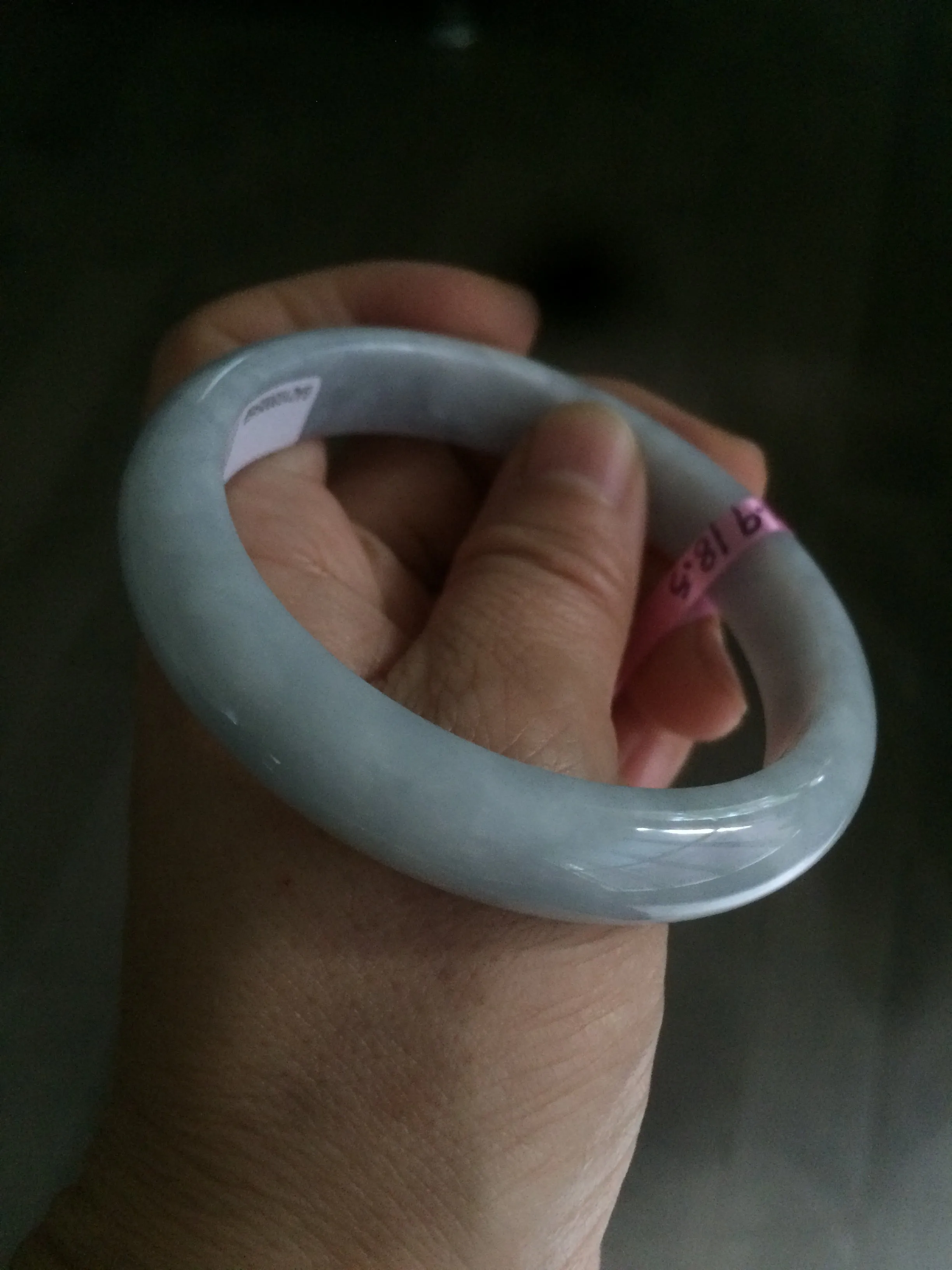 58.4mm certificated Type A 100% Natural light purple/gray/white Jadeite Jade bangle AB20-5469