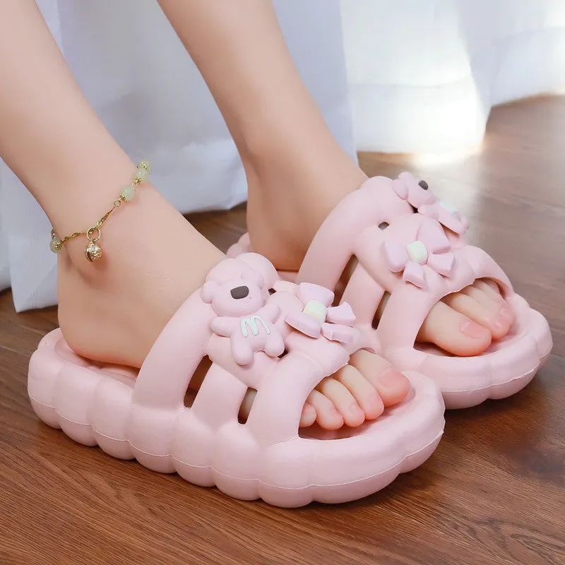 6 Color Soft Bear and Bow Summer Sandals ON885