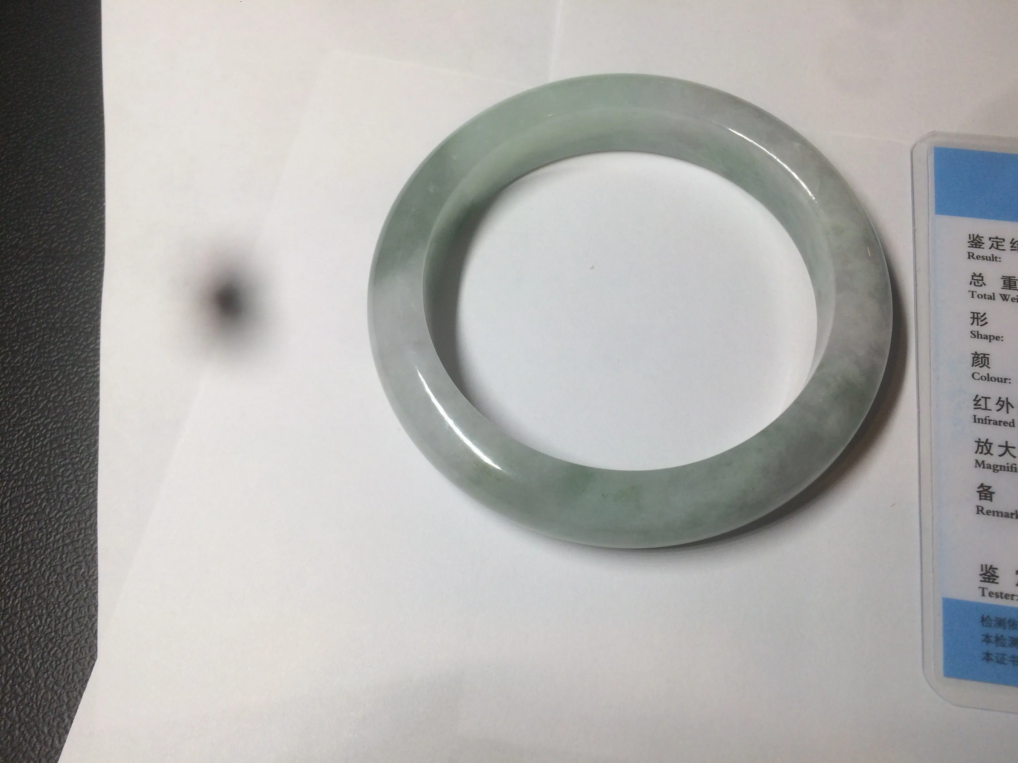 60.2mm certified type A 100% Natural oily light green/white/purple chubby Jadeite Jade bangle BH43-2804