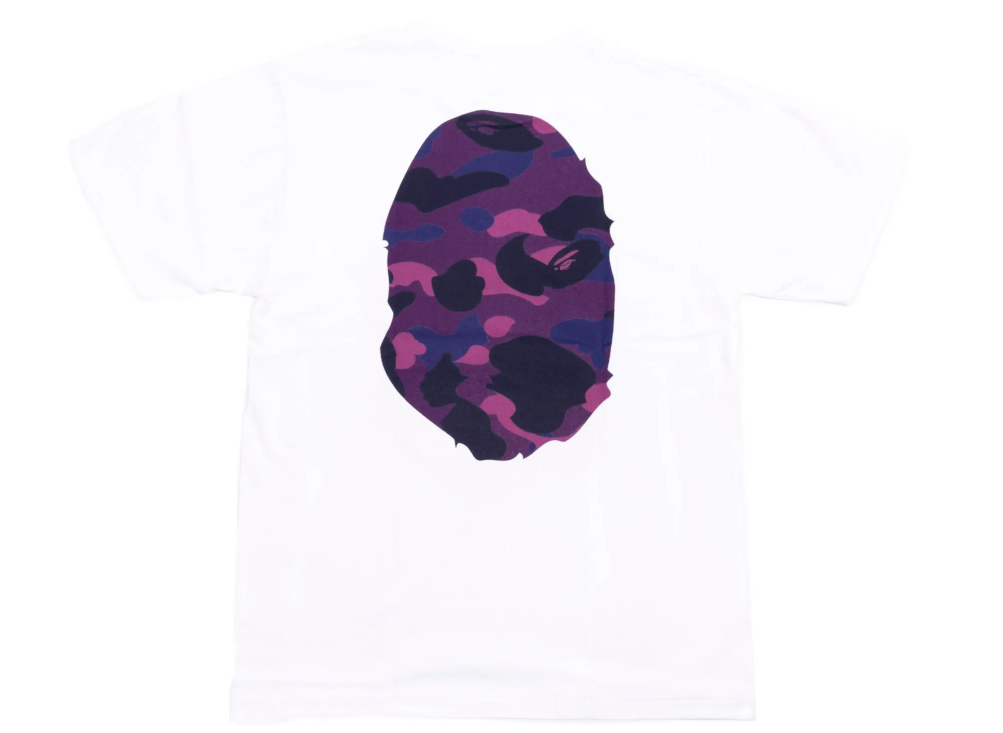 A Bathing Ape Color Camo Big Ape Head Tee in White/Purple