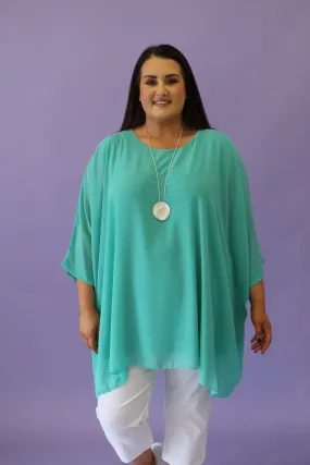 Alice Blouse in Aqua