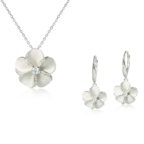 Aloha Plumeria Pendant & Earrings Set