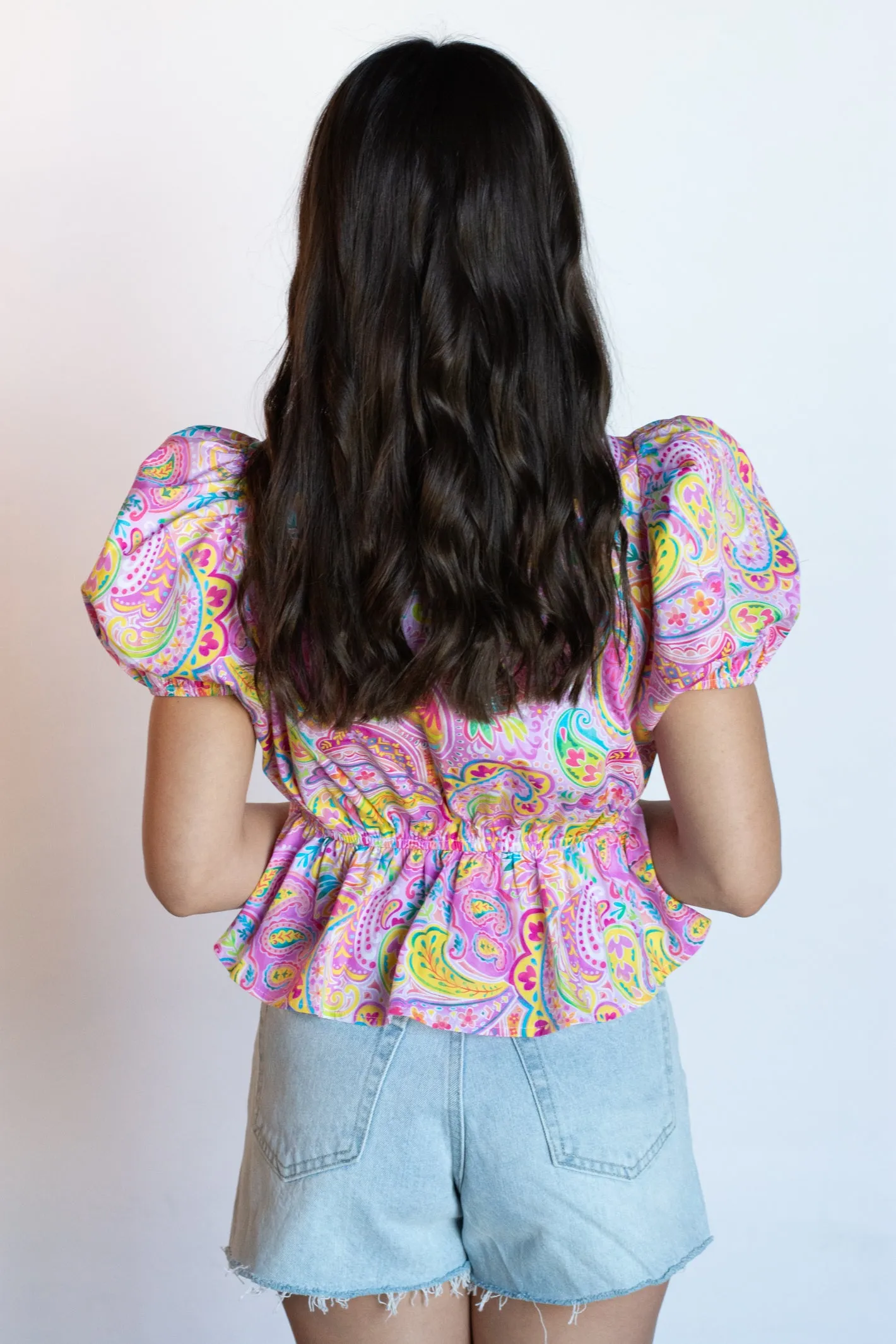 Always Crushin' Paisley Print Babydoll Top