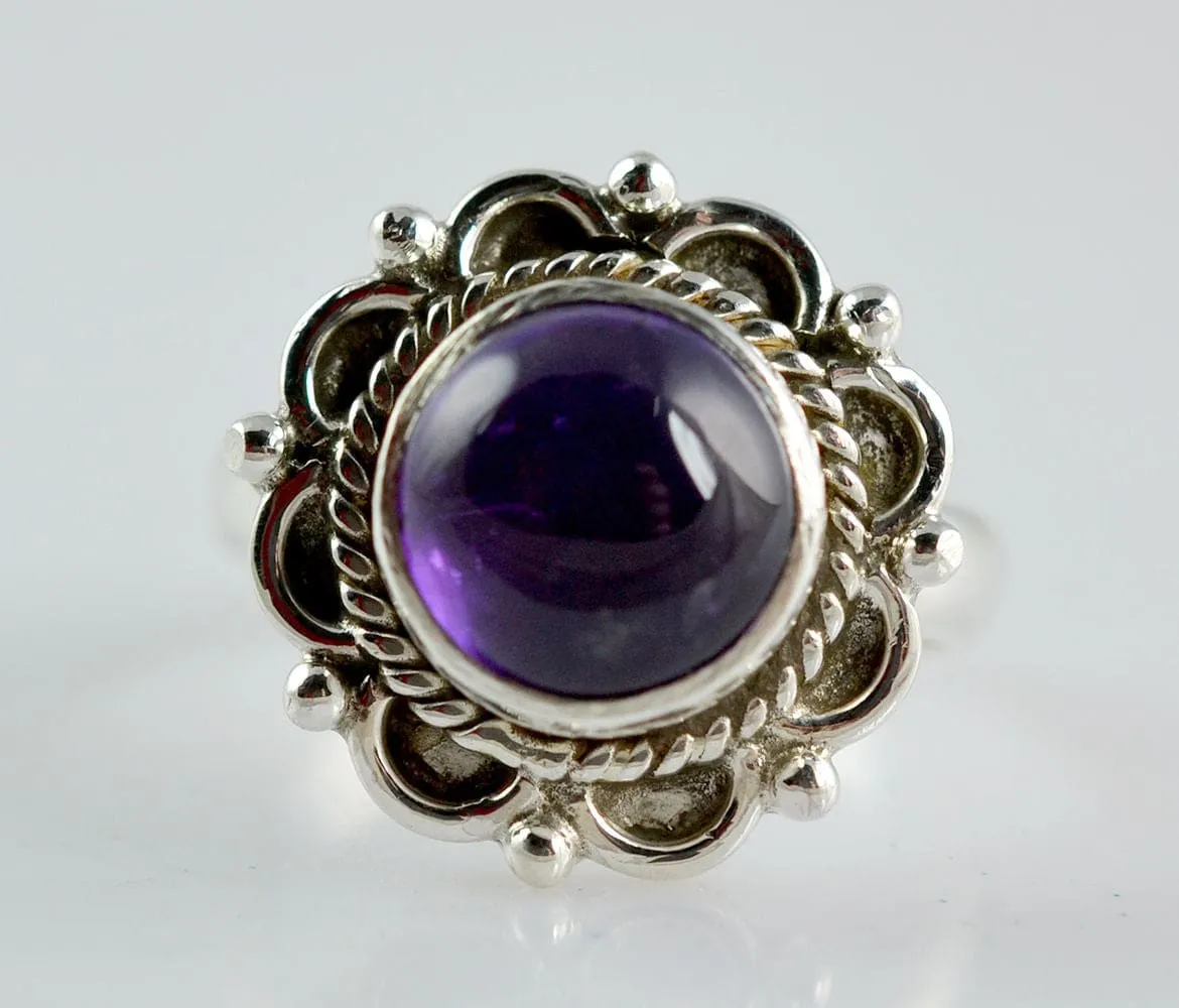 Amethyst Ring, Designer Ring, Handmade Ring, Boho Ring 925 Solid Sterling Silver Ring Custom