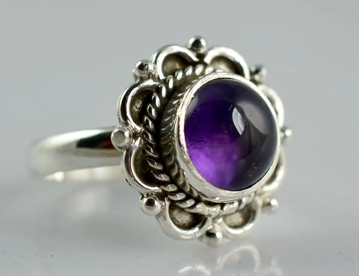 Amethyst Ring, Designer Ring, Handmade Ring, Boho Ring 925 Solid Sterling Silver Ring Custom