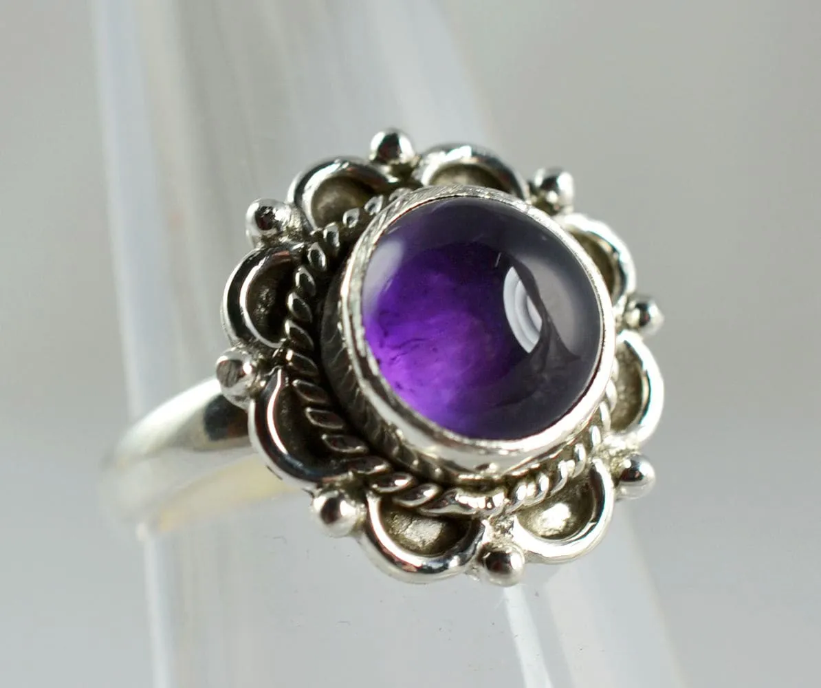 Amethyst Ring, Designer Ring, Handmade Ring, Boho Ring 925 Solid Sterling Silver Ring Custom