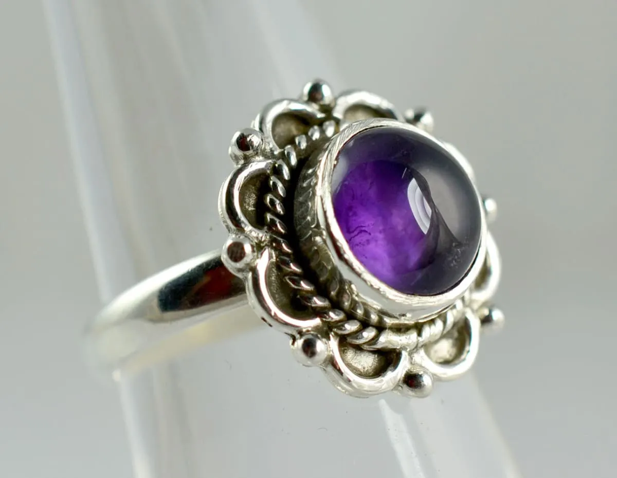 Amethyst Ring, Designer Ring, Handmade Ring, Boho Ring 925 Solid Sterling Silver Ring Custom