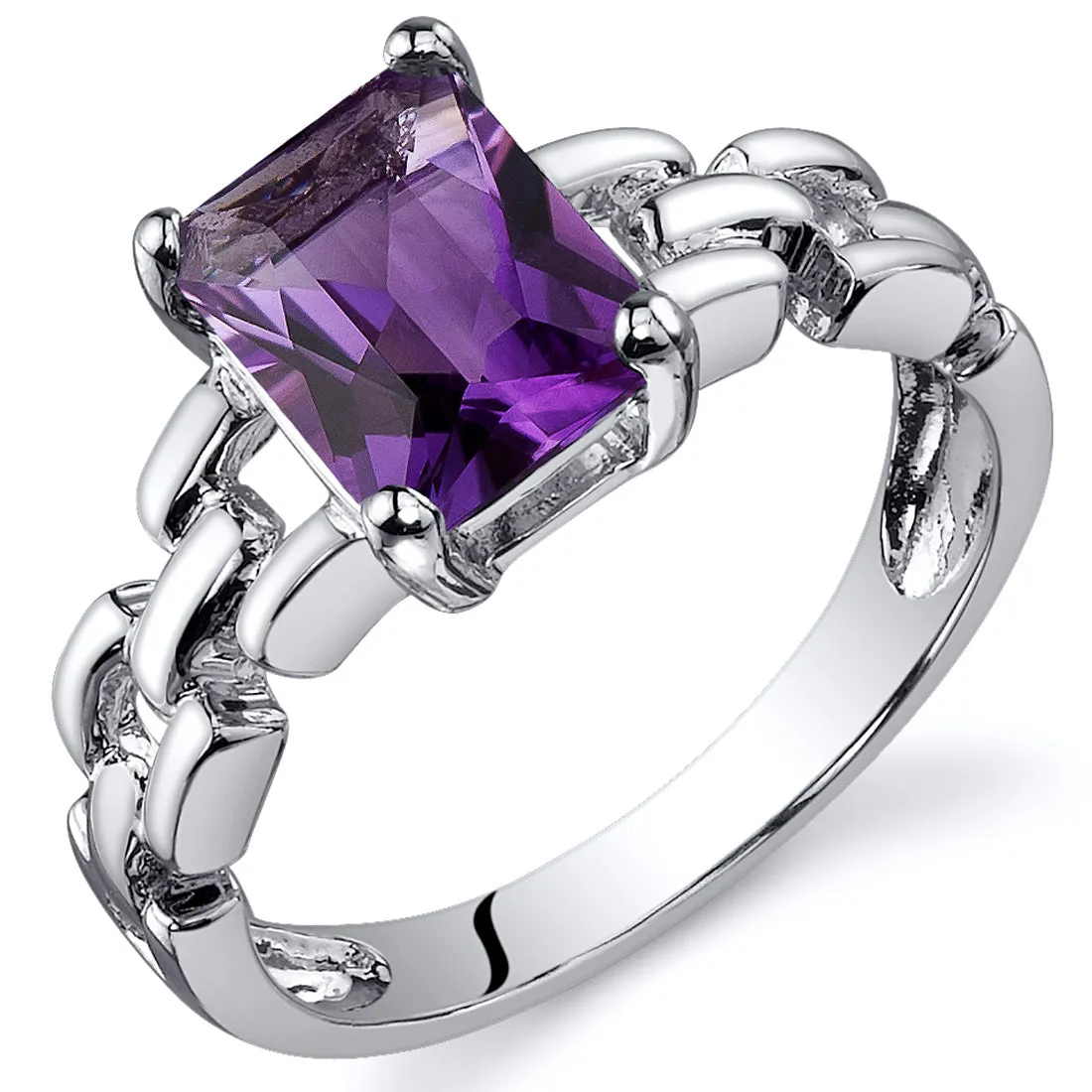 Amethyst Sterling Silver Ring 1.25 Carats Size 7