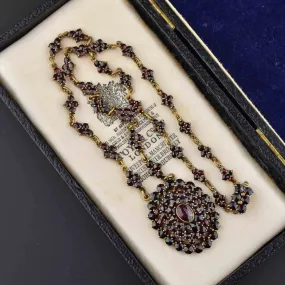 Antique Victorian Bohemian Garnet Necklace