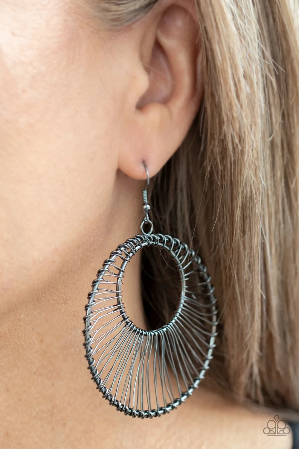 Artisan Applique - Black Earring