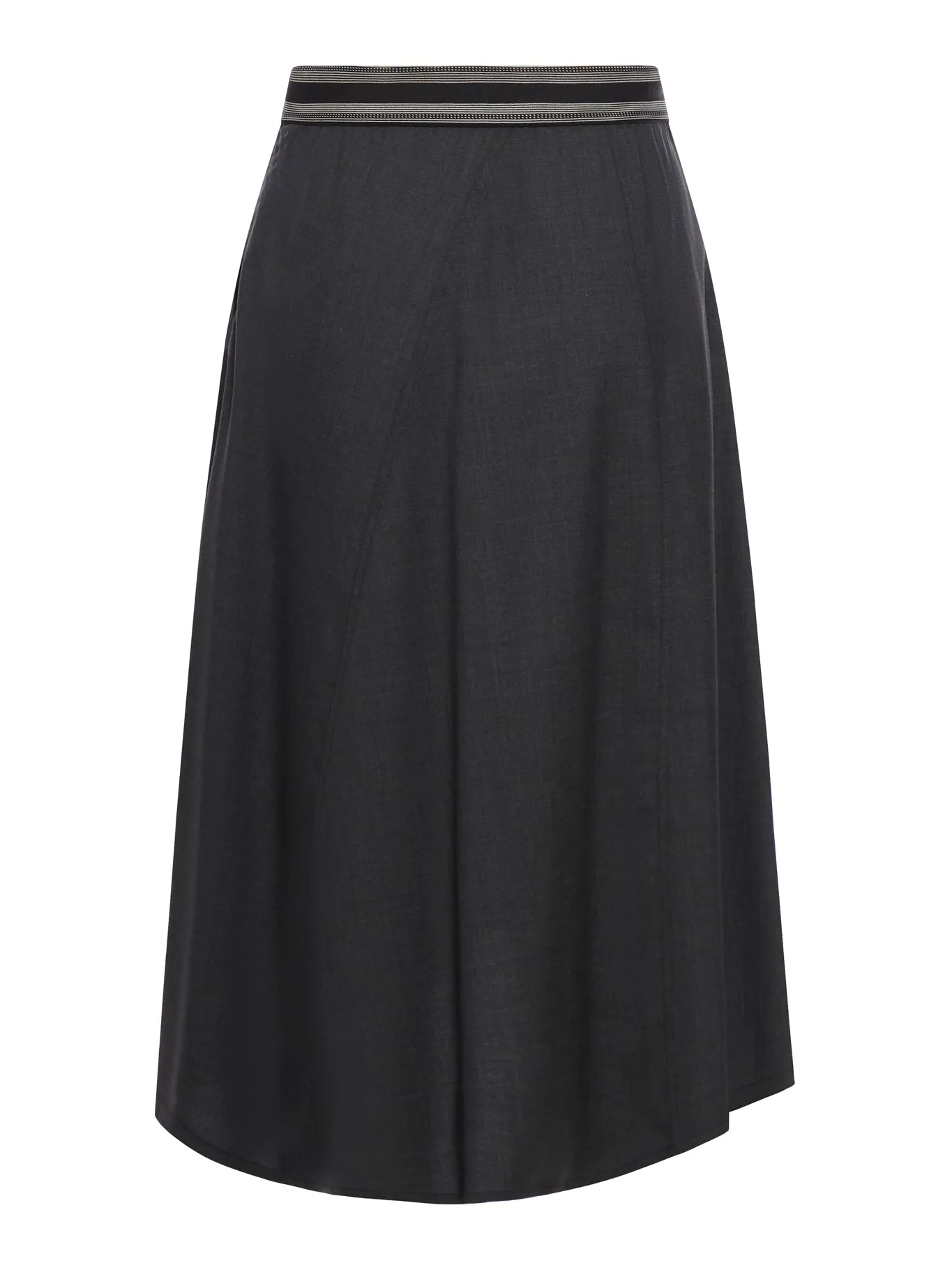 Asymmetric wool skirt