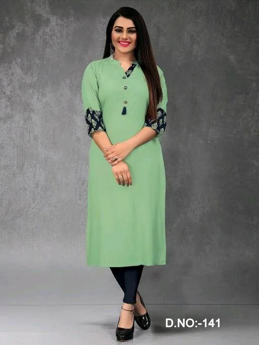 Attractive Solid Rayon Plus Size Kurti