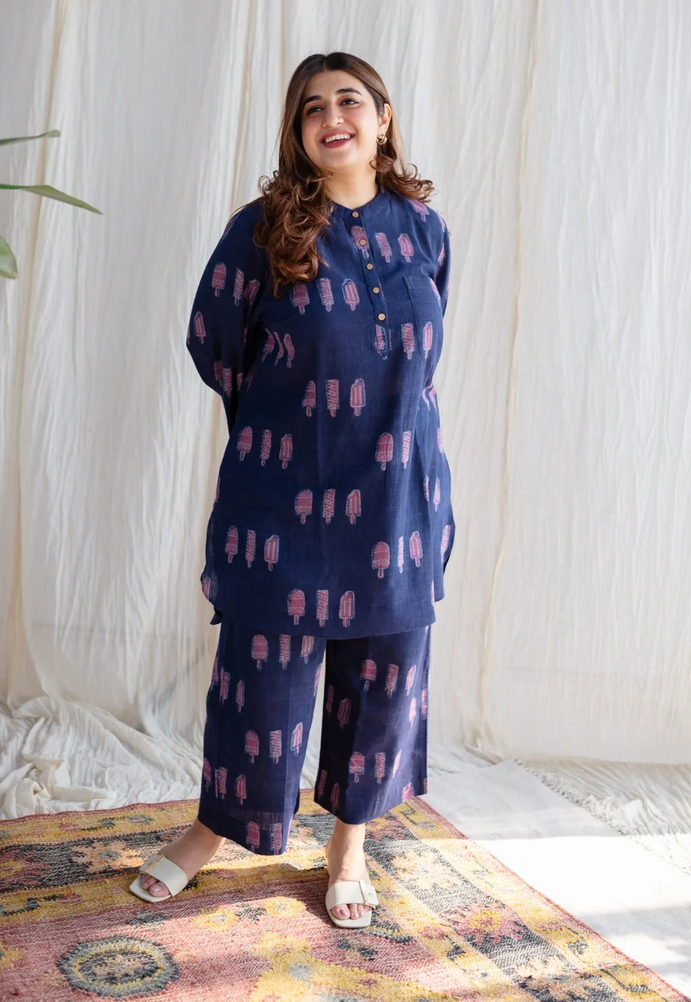 Aynaz Dabu Slub Cotton Co-Ord Set