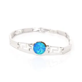 Baikalla? Sterling Silver Lab-Created Classic Opal Geometric Bracelet