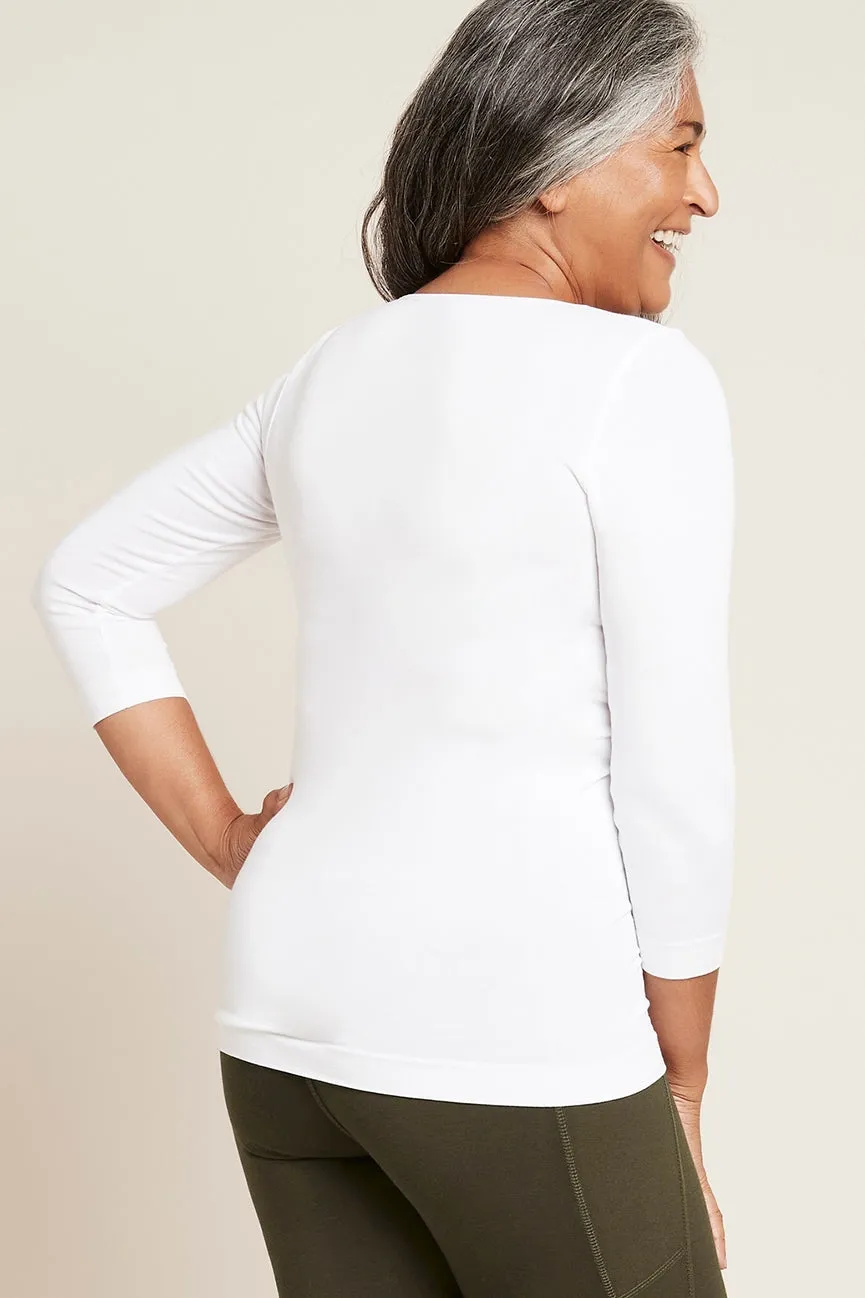 Bamboo 3/4 Sleeve Top - Black, White