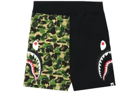 BAPE ABC CAMO SHARK SWEAT SHORTS BLACK / GREEN