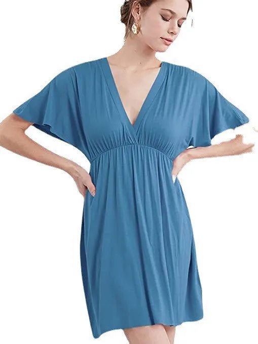 Batwing Sleeve Smock Summer Dress