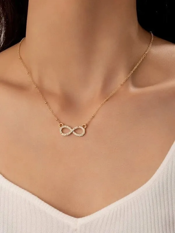 Beautiful Charm Heart Gold Silver Pearl Diamond Pendant Necklace