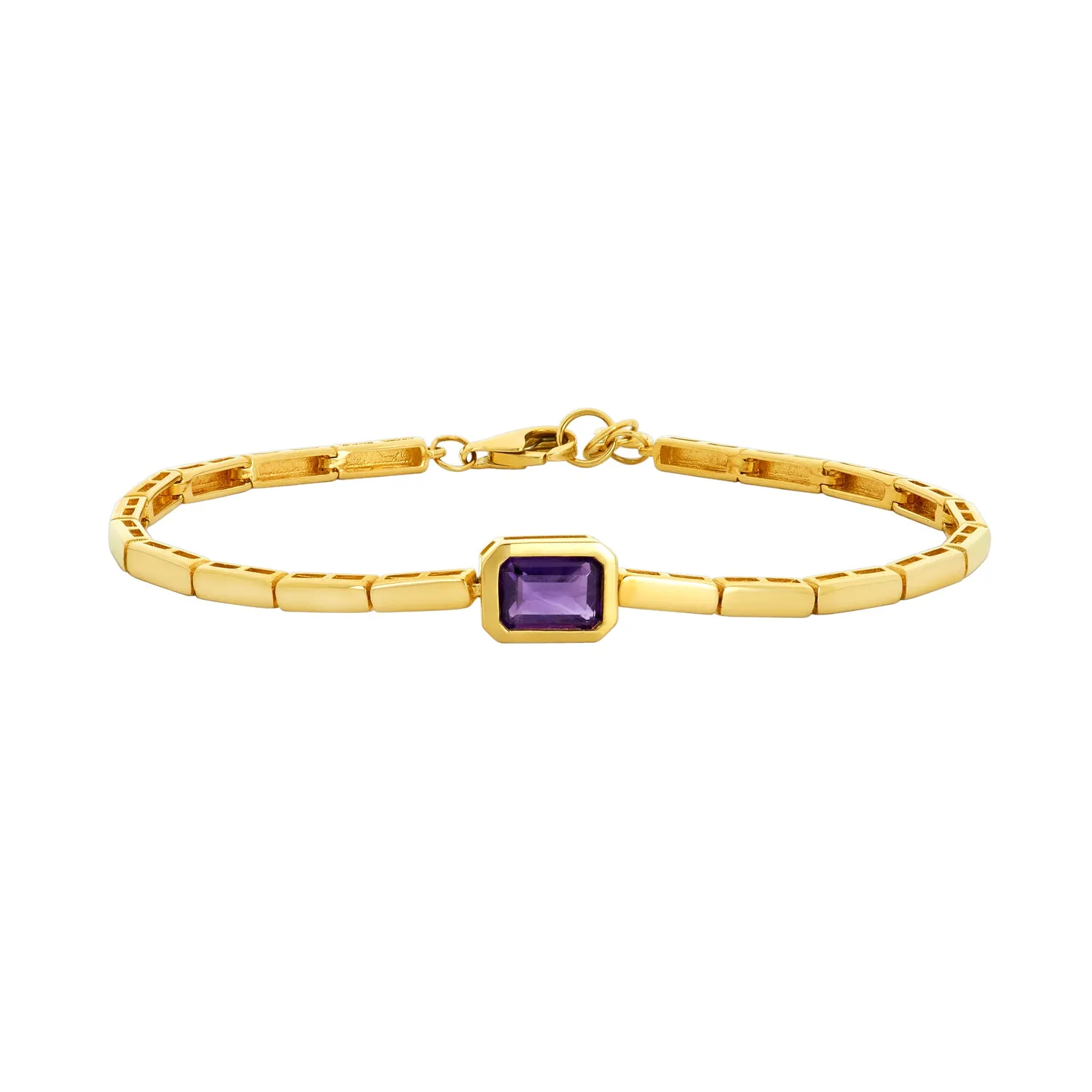 Bezel Amethyst Bracelet