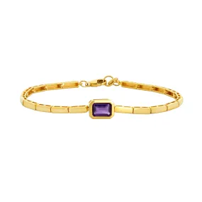 Bezel Amethyst Bracelet