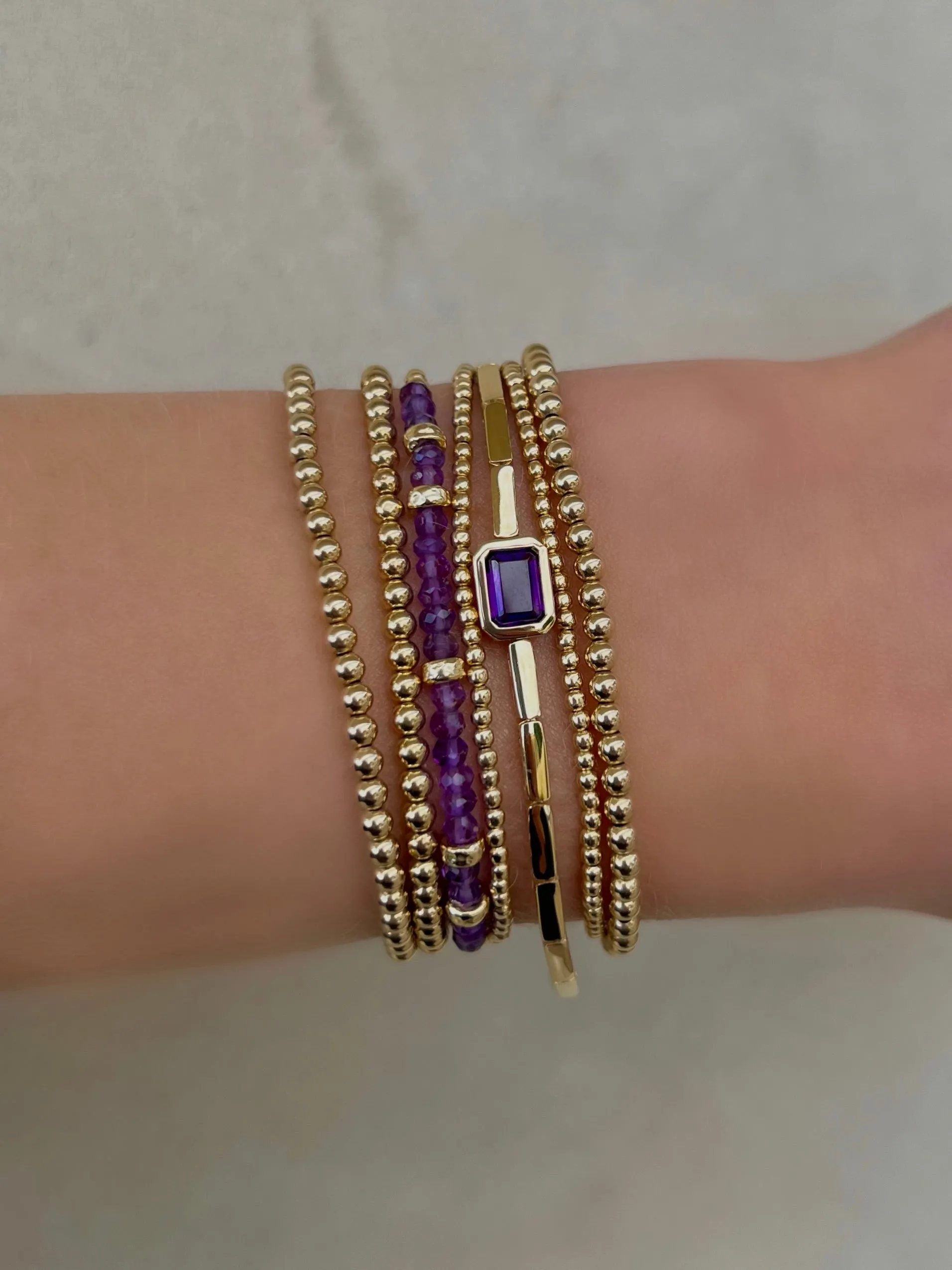 Bezel Amethyst Bracelet