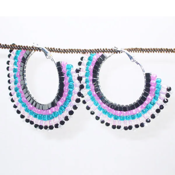 Calista Hoop Beaded Earrings