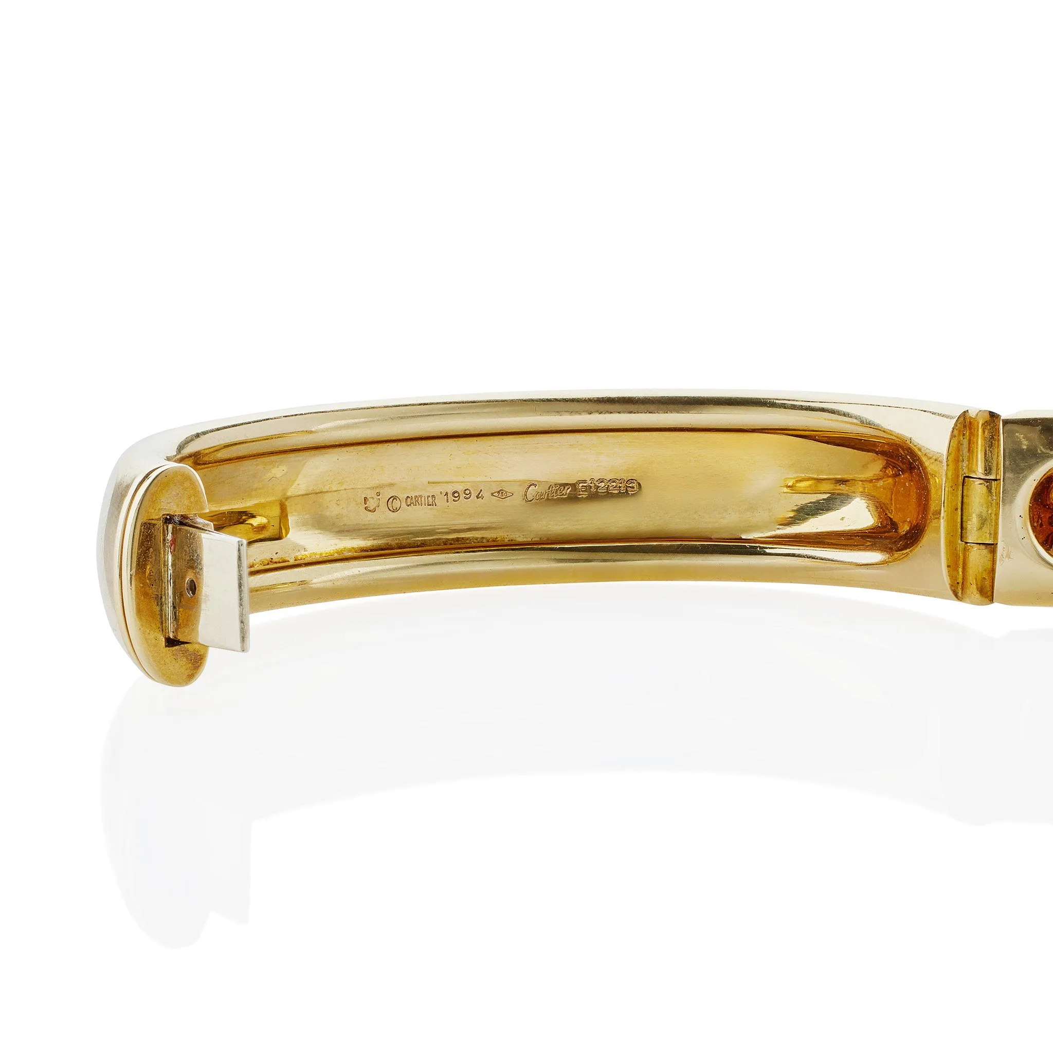 Cartier Gem-set and Diamond 18K Gold "Byzantine" Bangle Bracelet