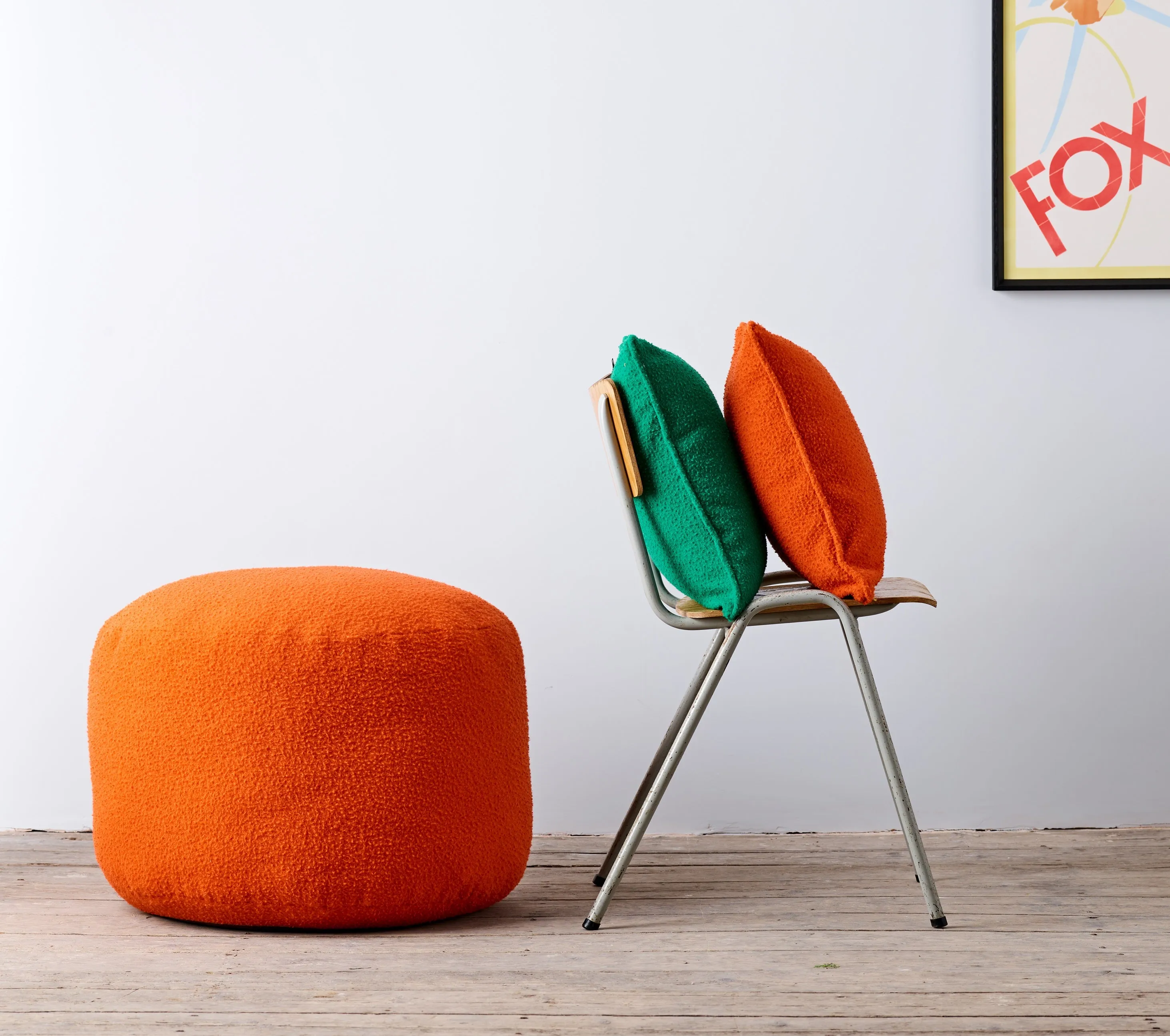 Casentino Round Ottoman in 'That Orange'