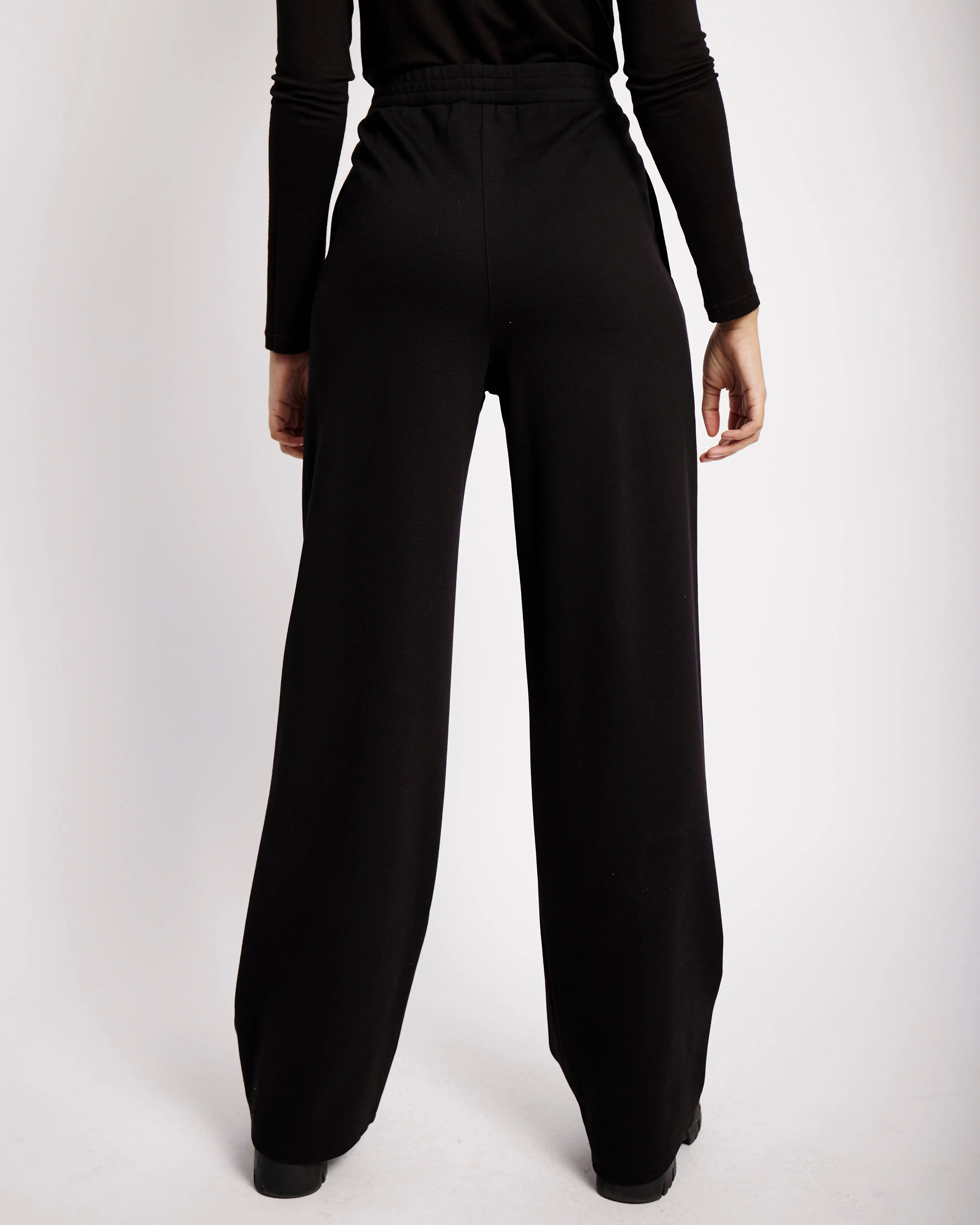 Casual Tailored Ponti Pants in Black