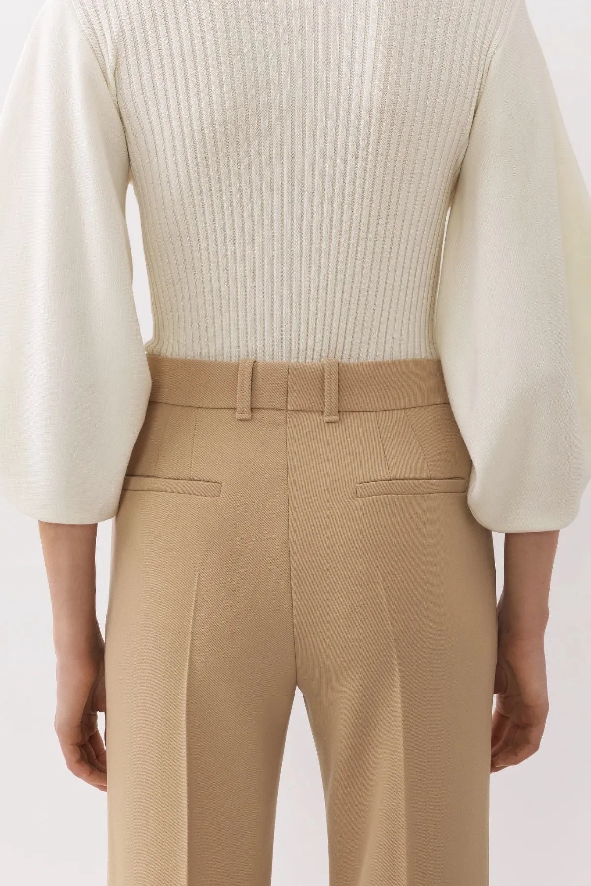 Chloé Tailored Wool Trousers - Pearl Beige