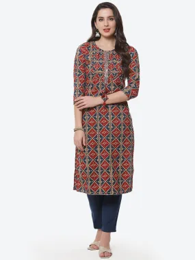 Cotton Printed Kurti Pant Set