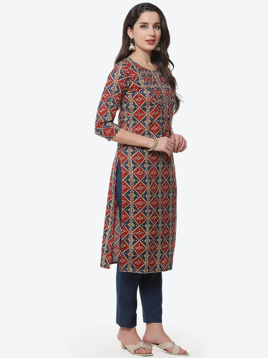 Cotton Printed Kurti Pant Set