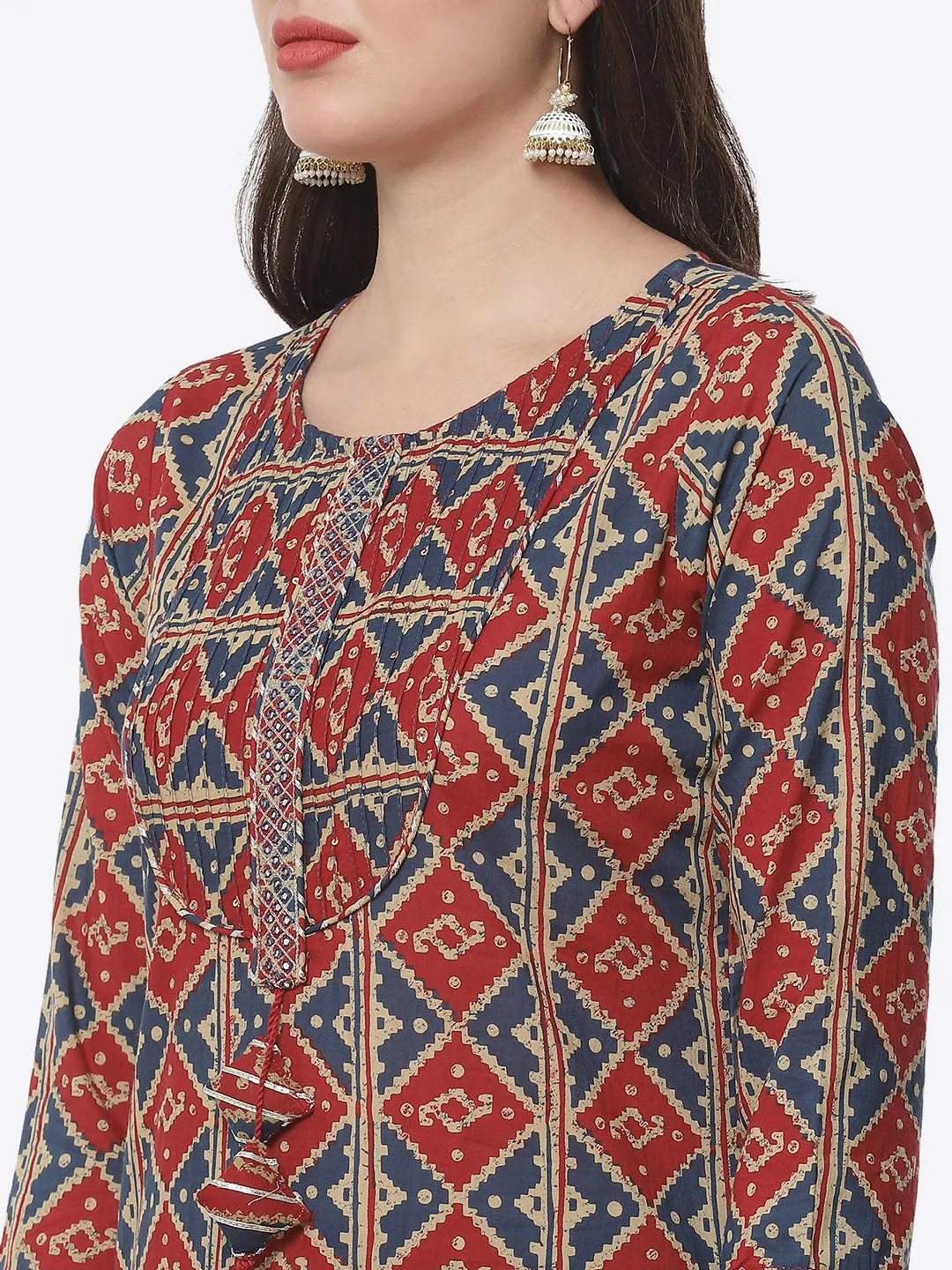 Cotton Printed Kurti Pant Set