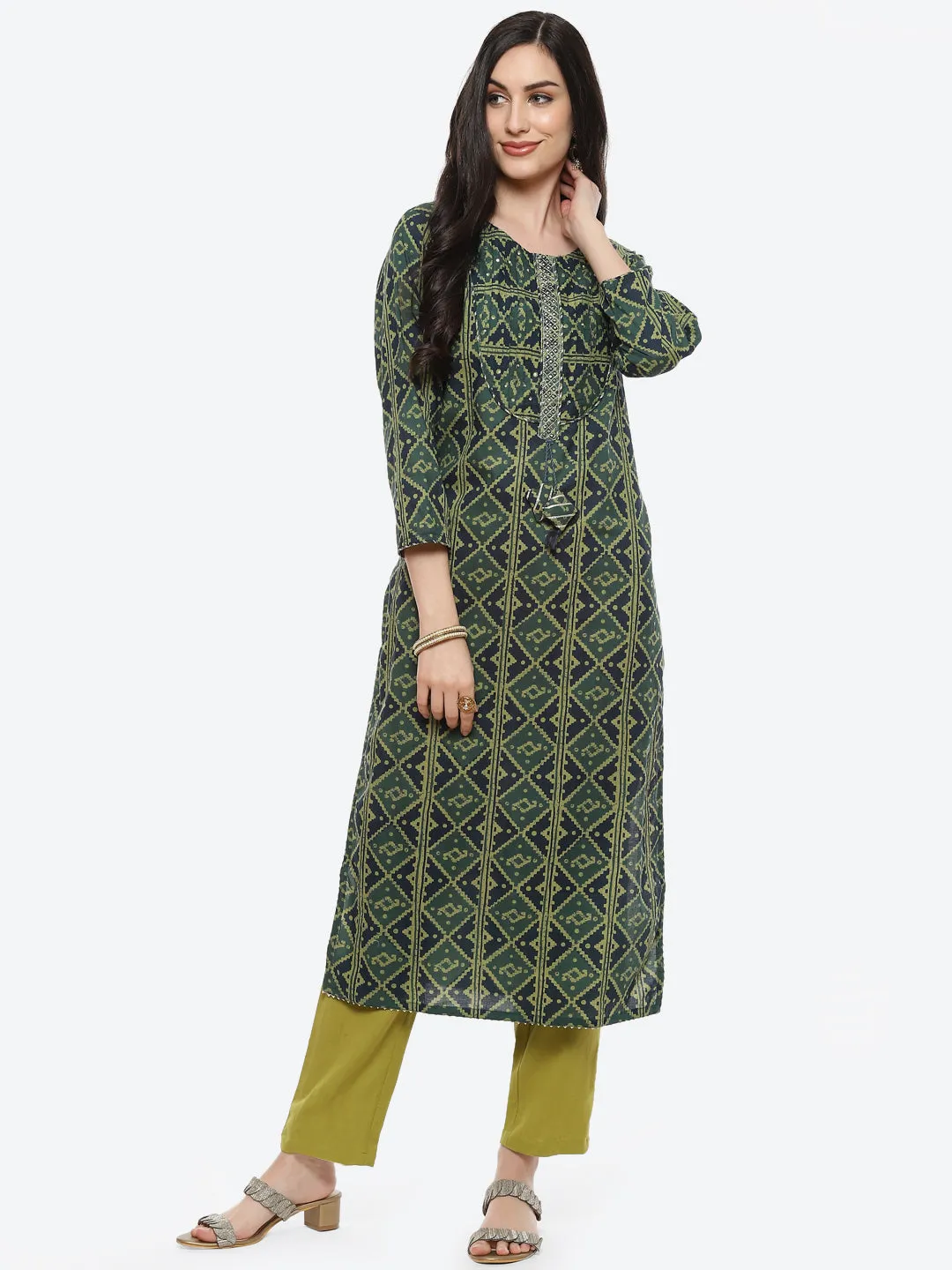 Cotton Printed Kurti Pant Set