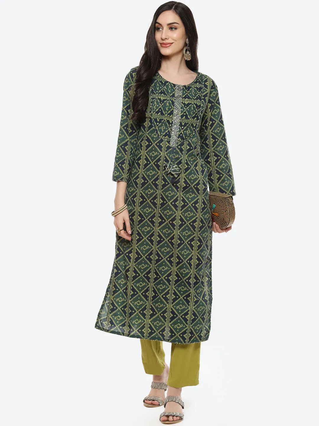 Cotton Printed Kurti Pant Set