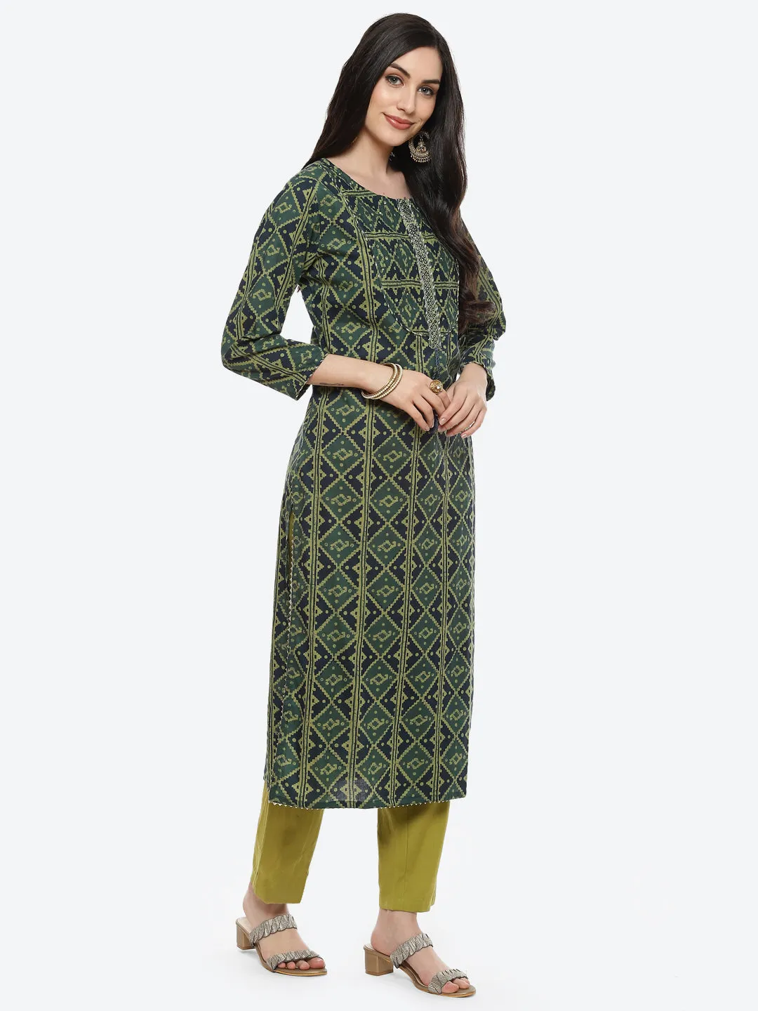 Cotton Printed Kurti Pant Set