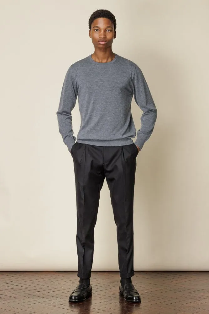 Crew Neck Merino Wool - Grey