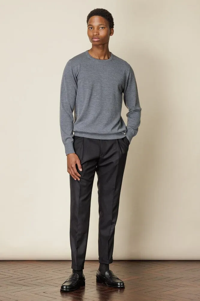 Crew Neck Merino Wool - Grey