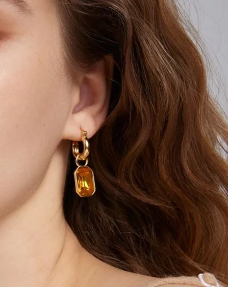 Cube Crystals Hoops Earrings