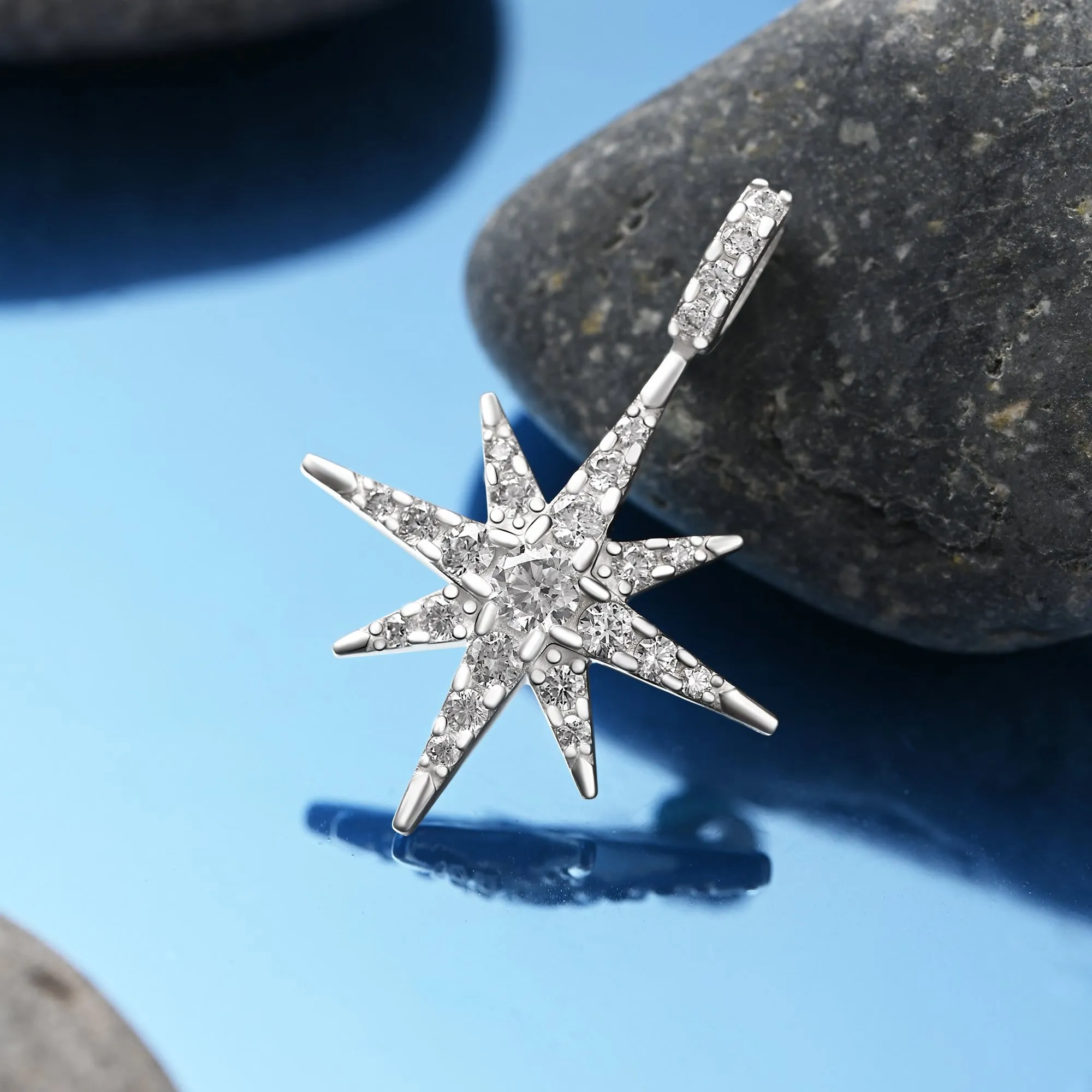 CZ Celestial North Star Jewelry Silver Pendant