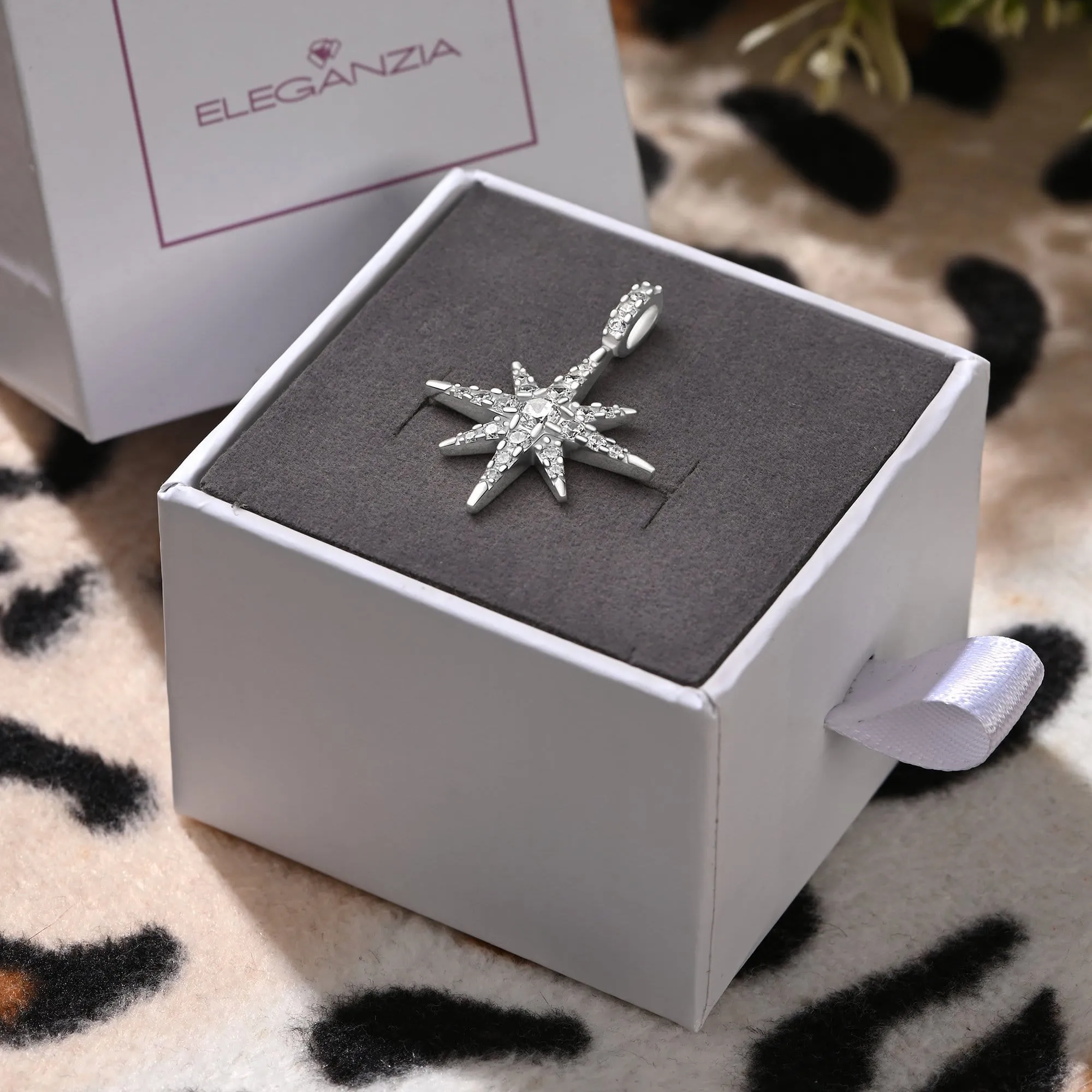 CZ Celestial North Star Jewelry Silver Pendant