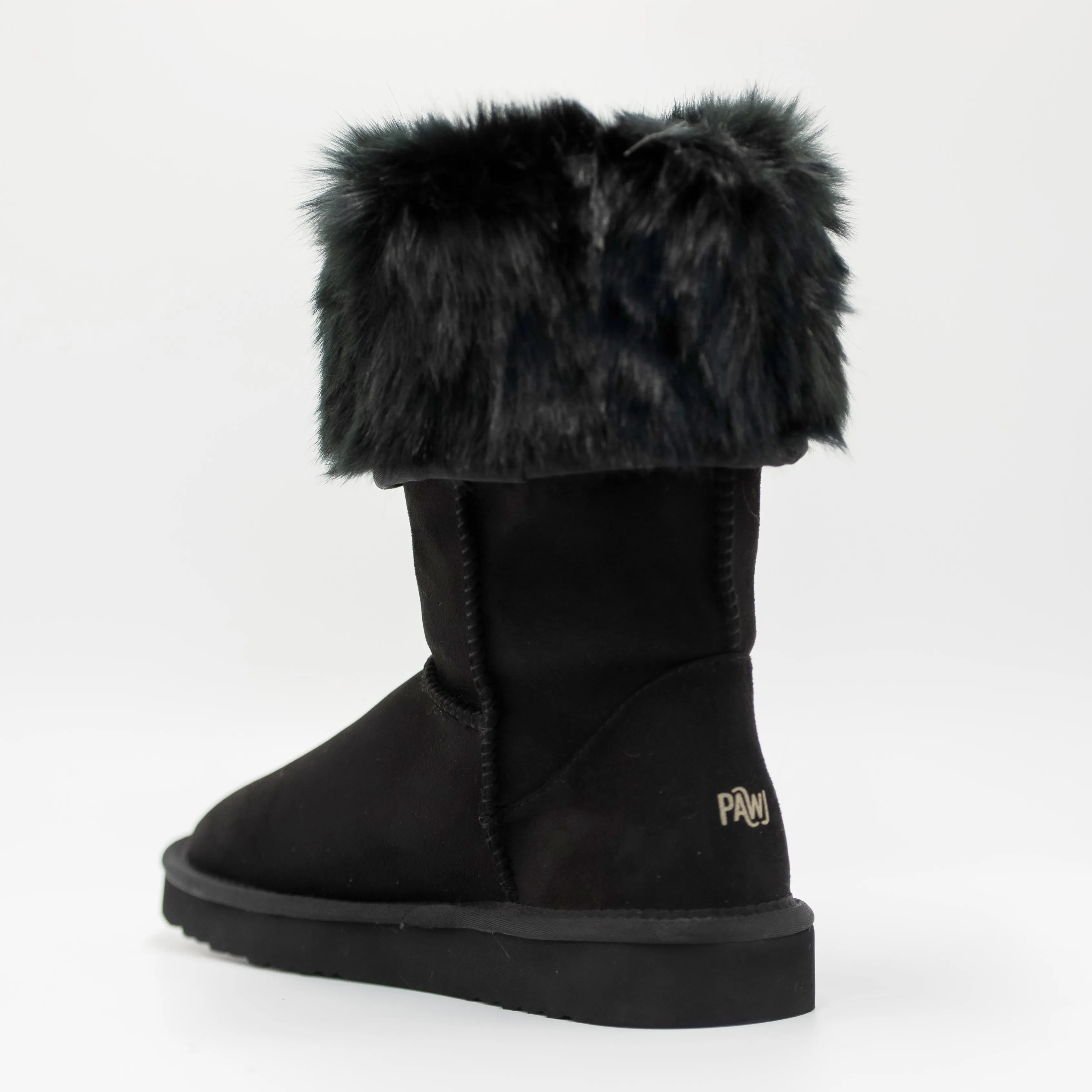 [Defective] Pawj Tall Boot | Black / Black Mink