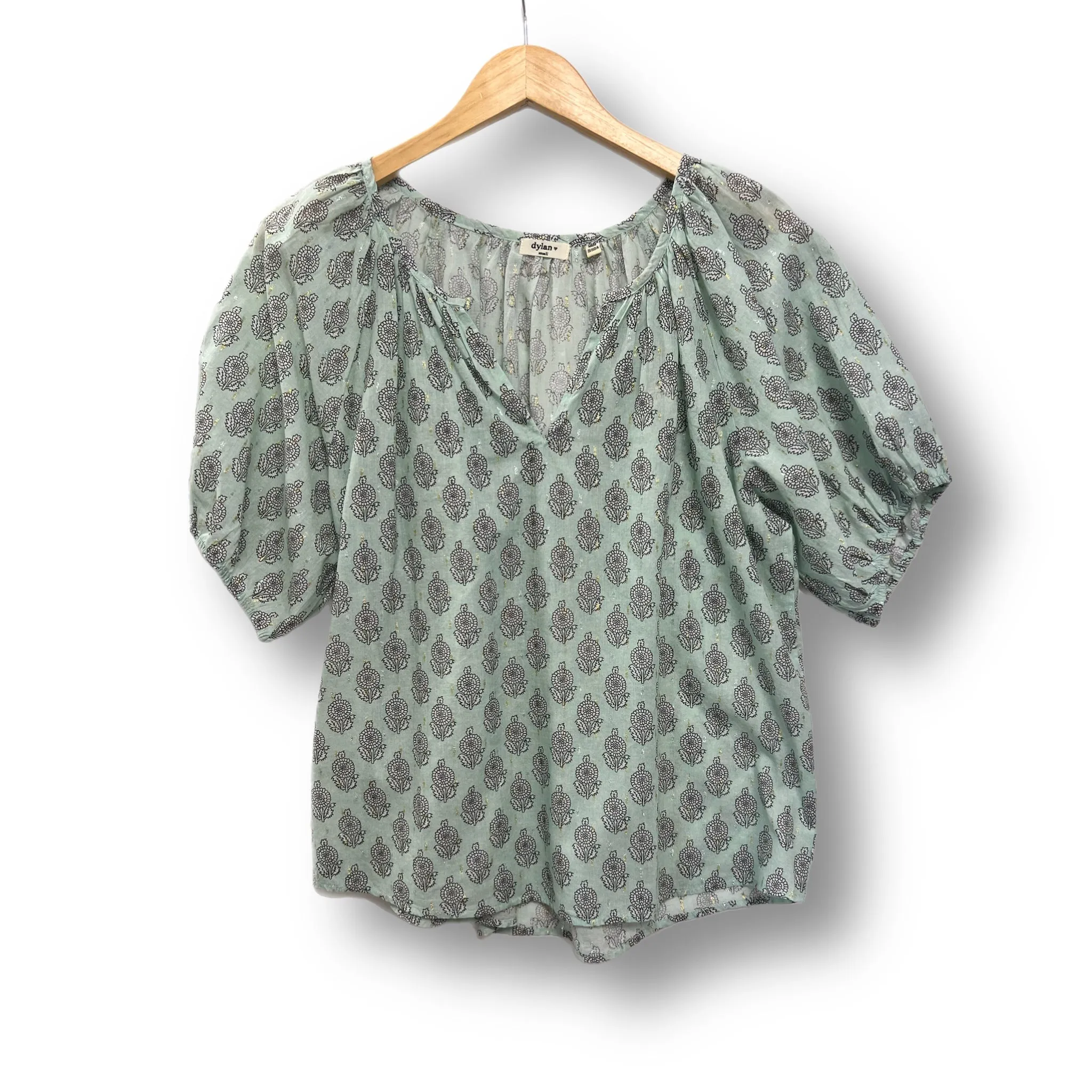 Dylan Maya Short Slv Top - Mint Green