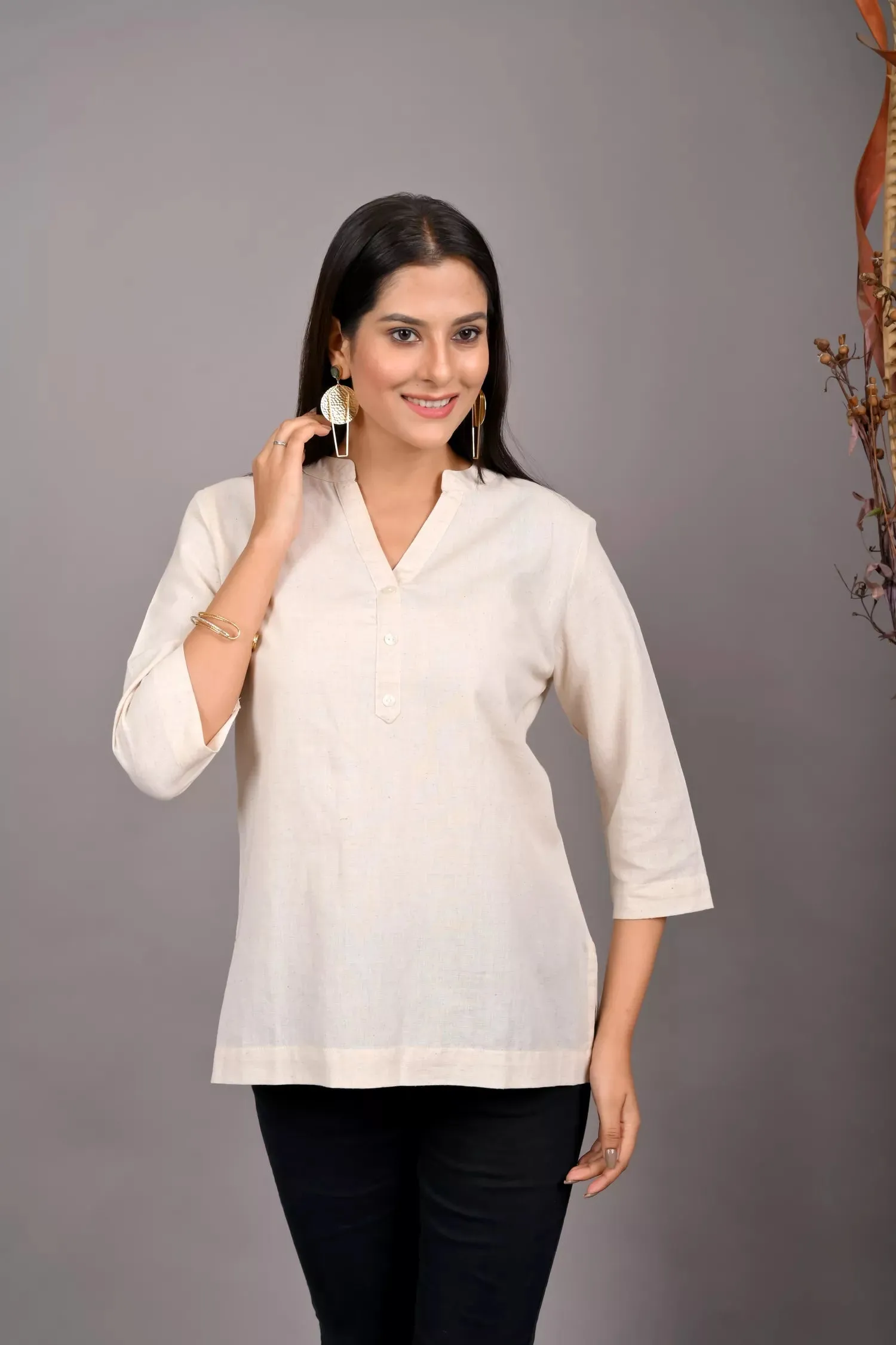 Ecru Short Kurti