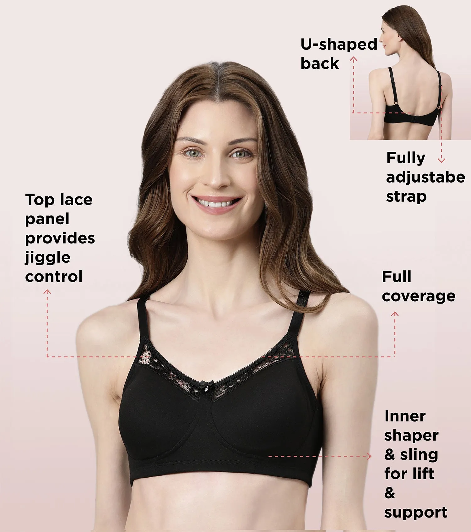 Enamor Durable Full Support Stay New Bra | A073