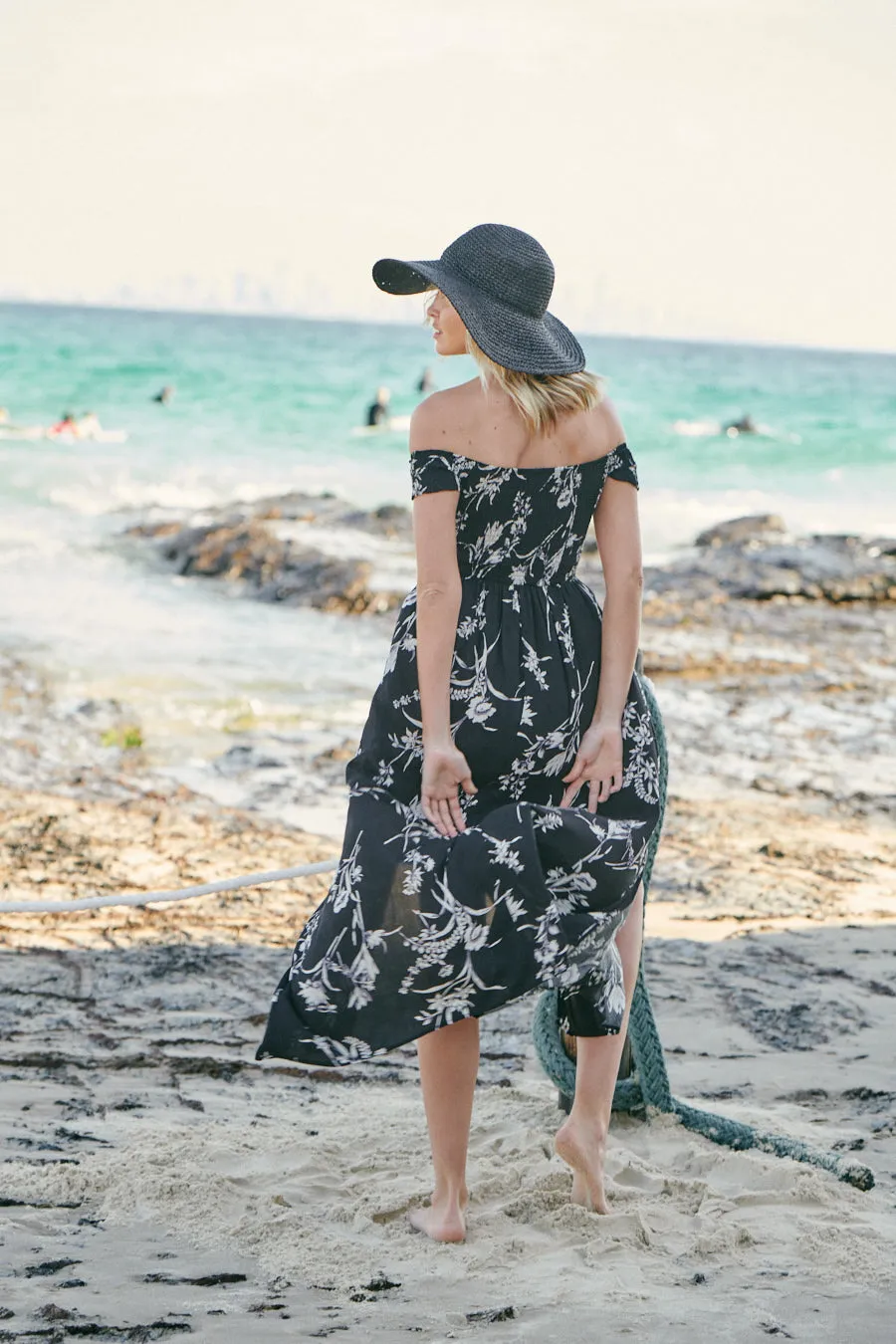 Fioralla Black Print Dress